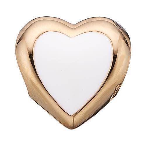 Image of Big Enamel Heart Forgyldt sølv Charms til sølv og guld armbånd smykke fra Christina Collect